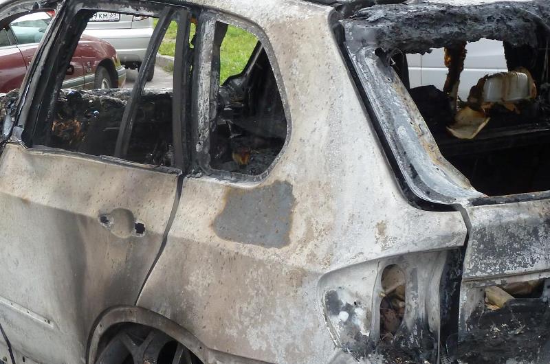 Сегодня ночью на окраине Калининградской области сгорел автомобиль