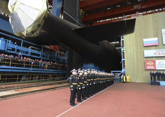 На воду спущен атомный подводный ракетный крейсер «Красноярск»(фото)
