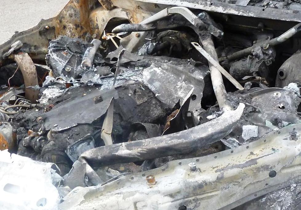 Накануне в центре Калининграде сгорел автомобиль Daewoo