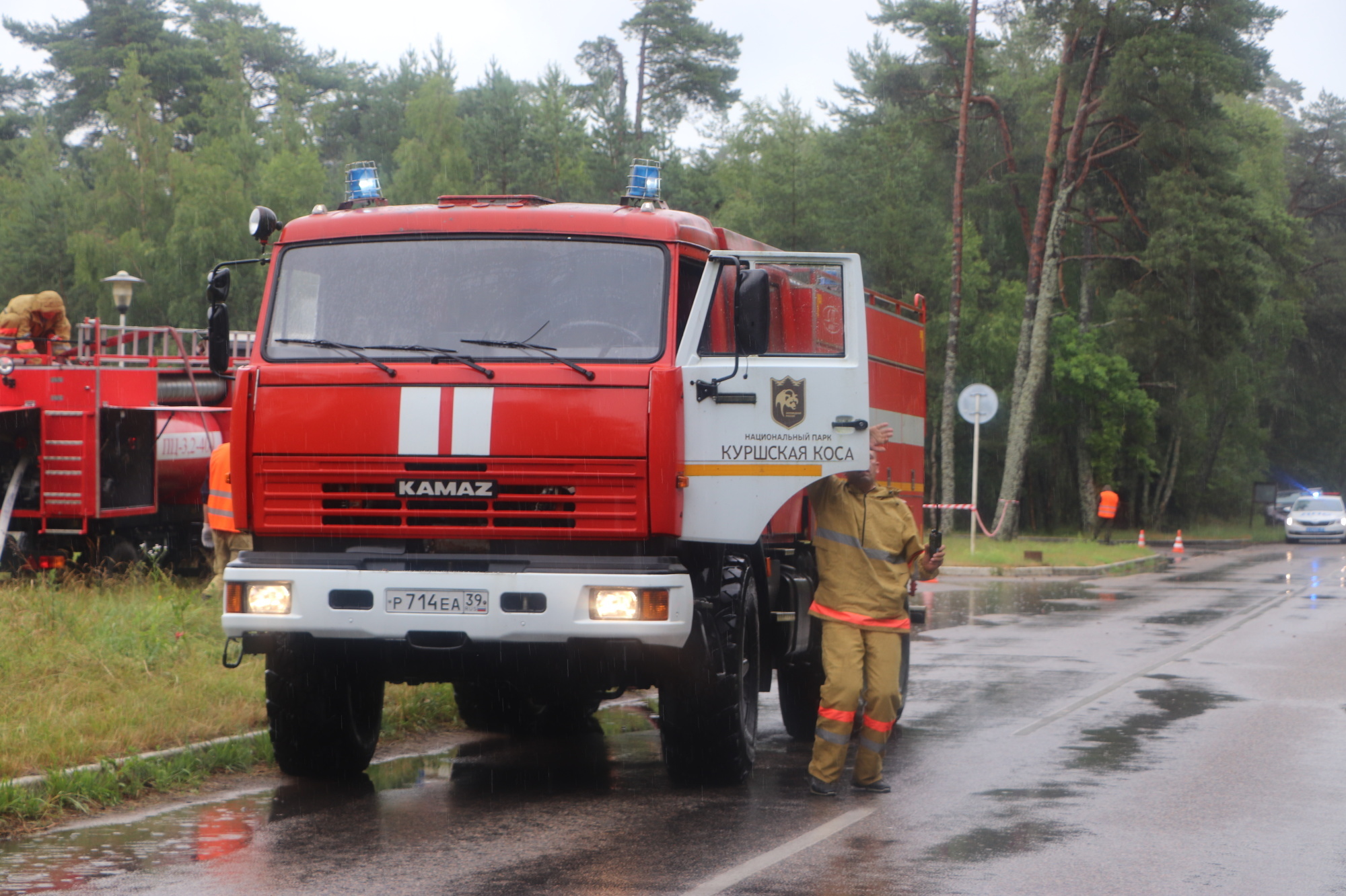 В Национальном парке под Калининградом прошли международные учения по тушению крупного лесного пожара