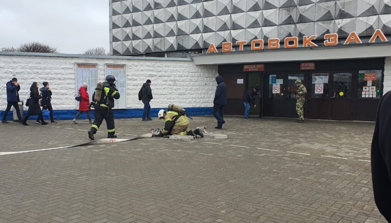 На автовокзале в Калининграде прошли пожарно-тактические занятия