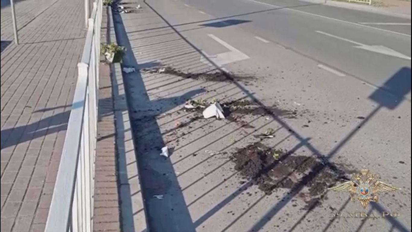 В Калининградской области задержан вандал, разбивший в центре Балтийска вазоны с цветами