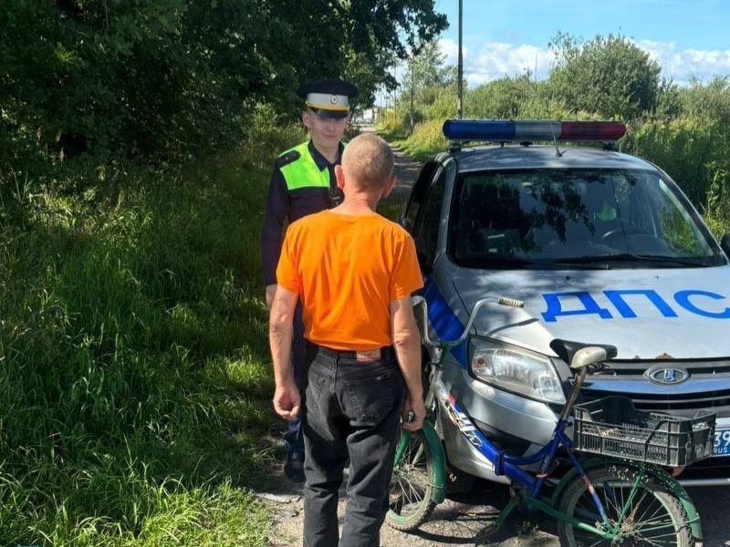 На западе Калининградской области задержали велосипедиста в состоянии опьянения