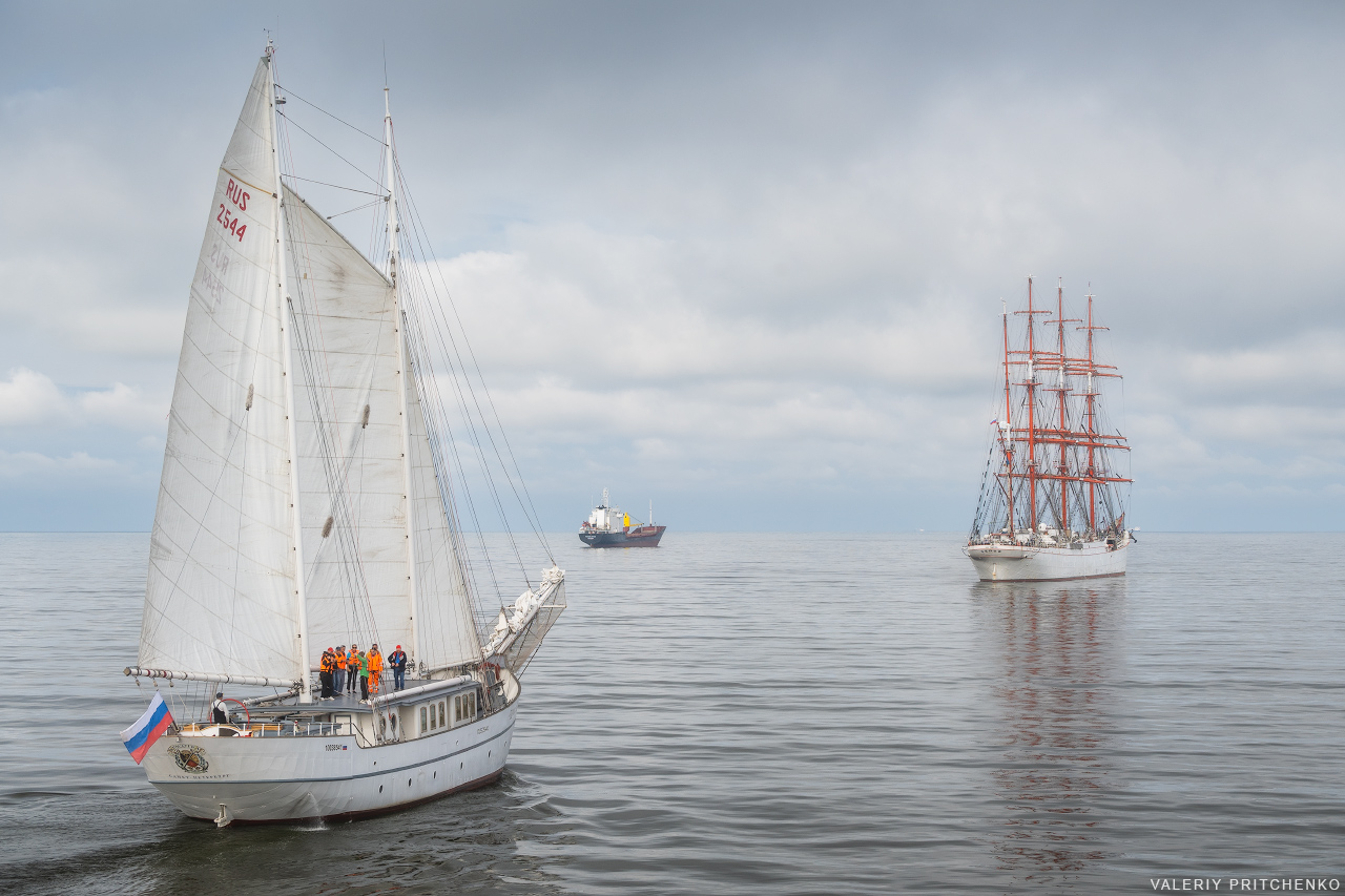 Калининградские барки «Крузенштерн» и «Седов» ошвартовались у причала в порту Санкт-Петербурга