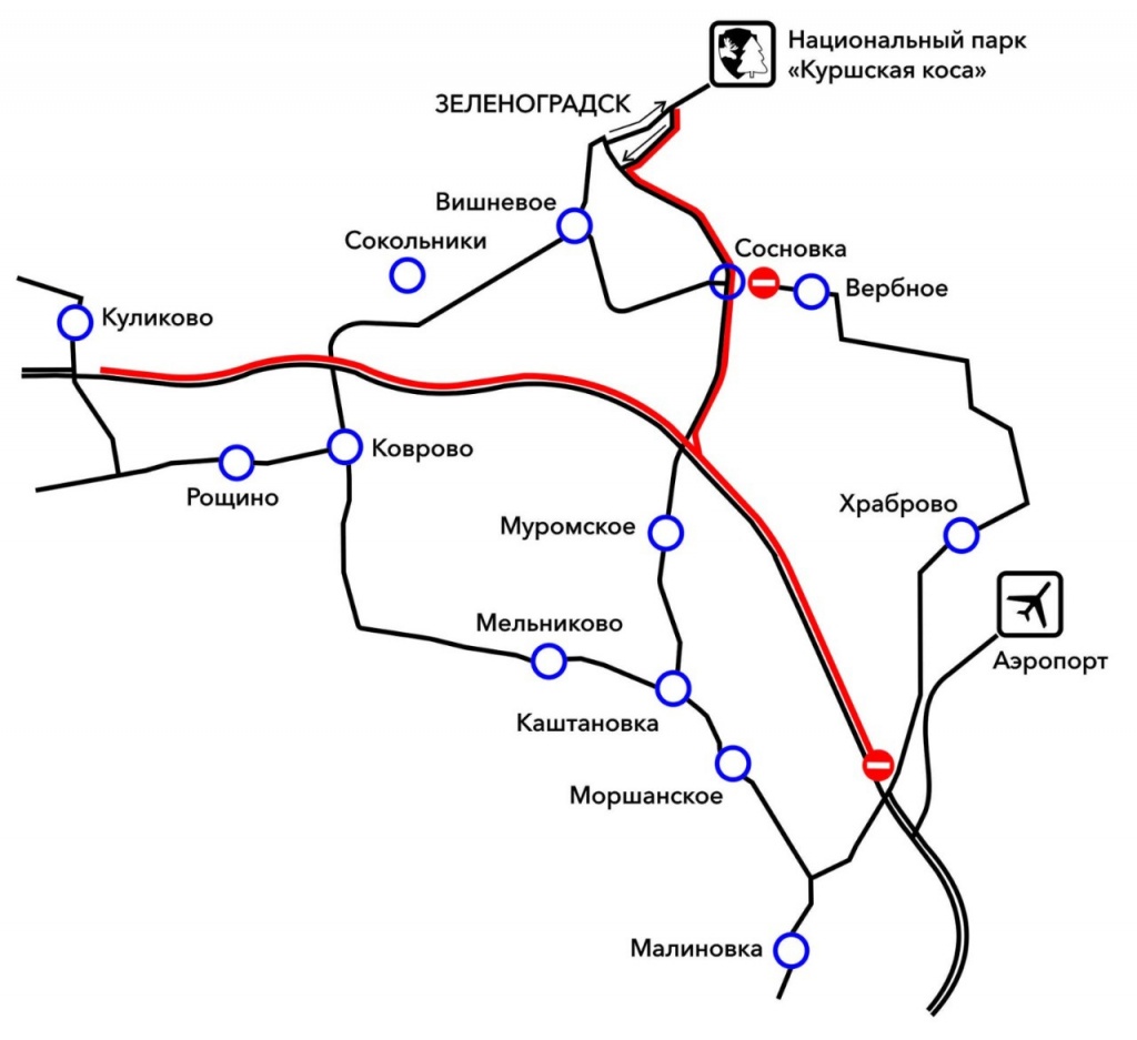 Зеленоградск схема движения