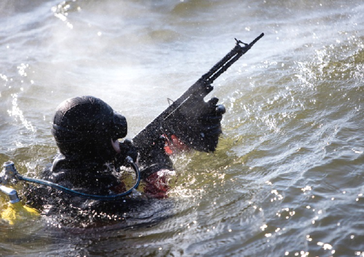 На УТК Балтийской ВМБ был проведен ряд тренировок с боевыми пловцами